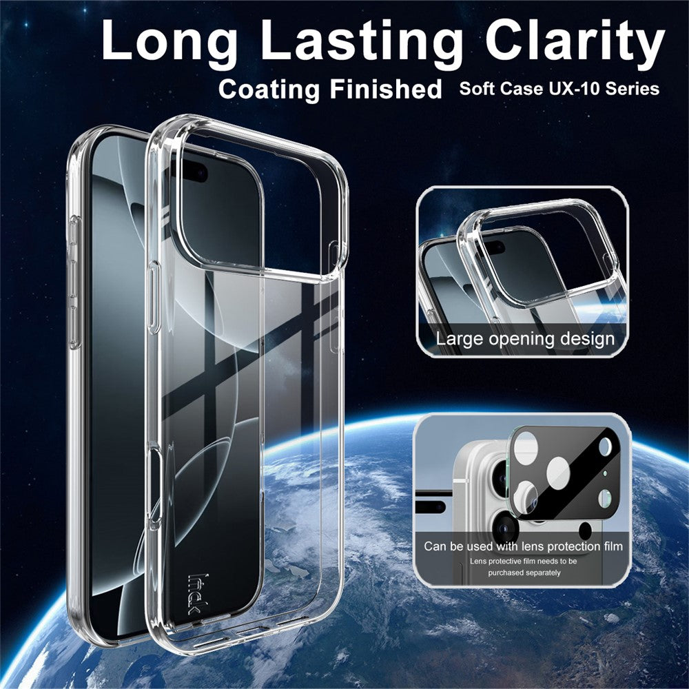 IMAK UX-10 Series For iPhone 17 Pro Max Clear Phone Case Soft TPU Mobile Back Cover