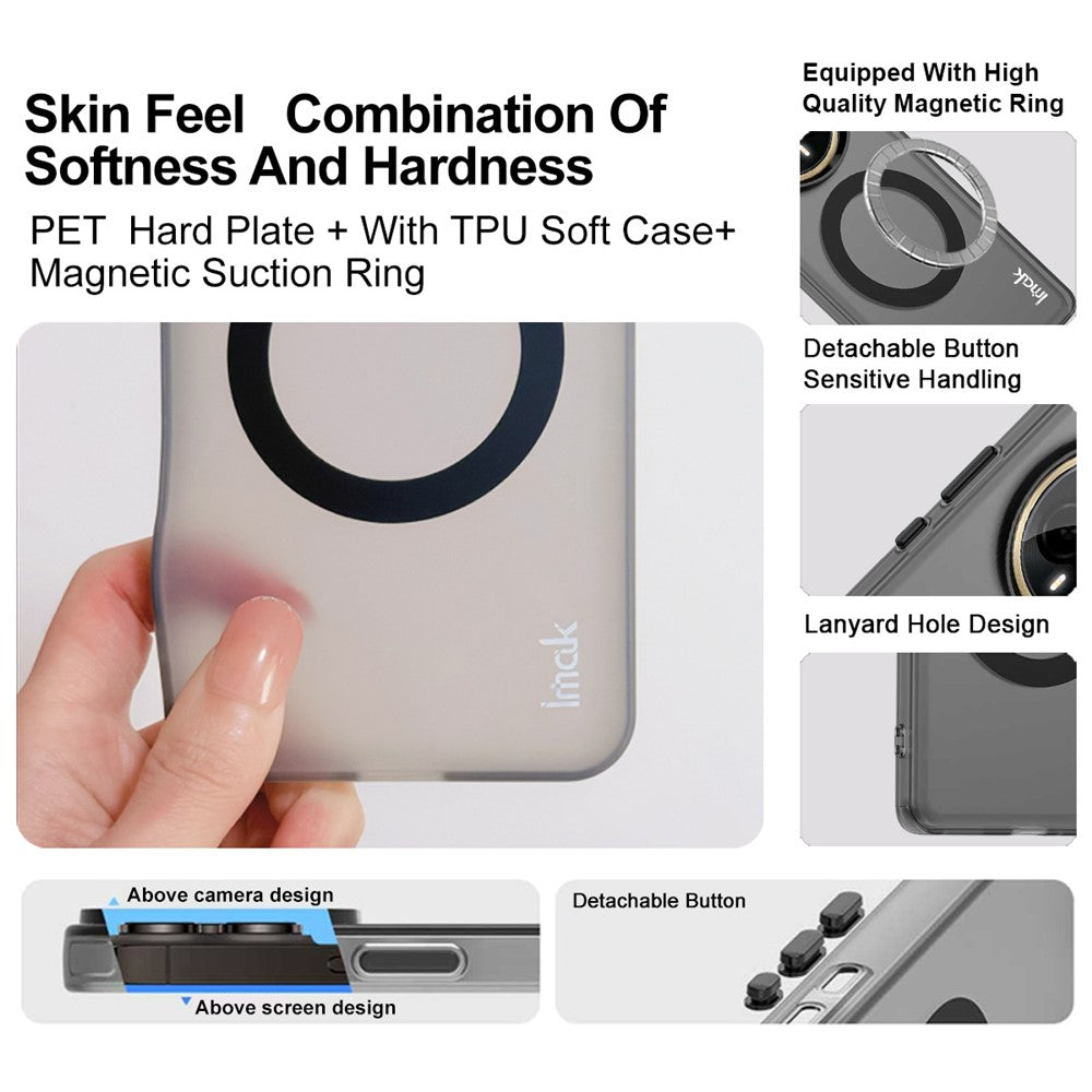 IMAK For Oppo Reno14 Pro 5G (Global) Case Compatible with MagSafe PC + TPU Protective Phone Back Cover - Black