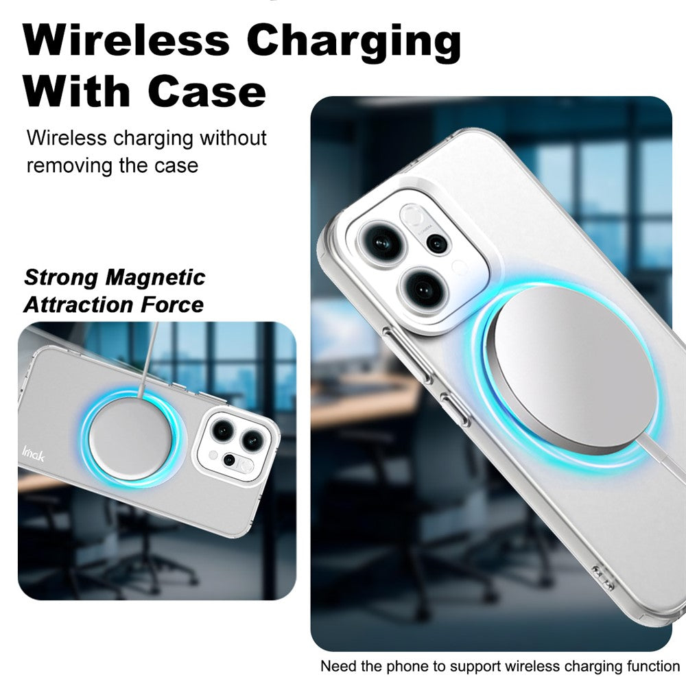 IMAK For Oppo Reno14 Pro 5G (Global) Case Compatible with MagSafe PC + TPU Protective Phone Back Cover - White