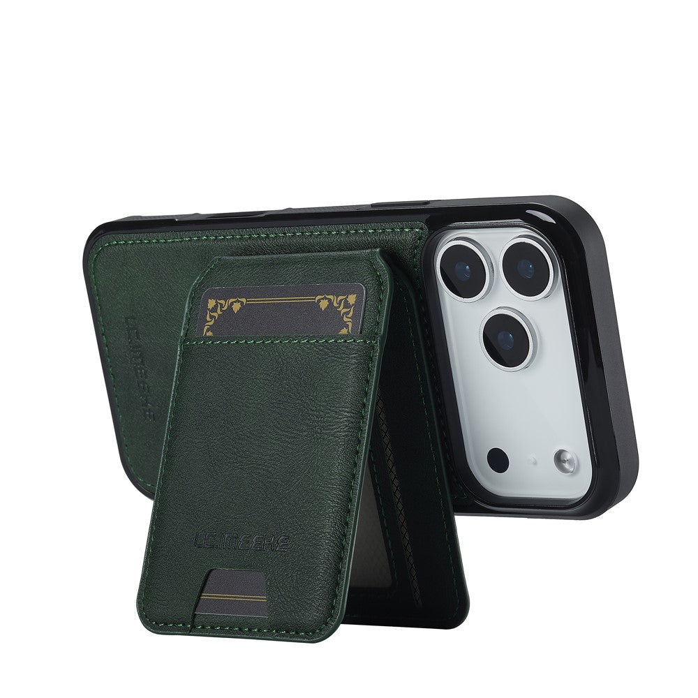 LC.IMEEKE L3 For iPhone 17 Pro Max Magnetic Case Detachable Card Holder Leather TPU Mobile Cover - Green