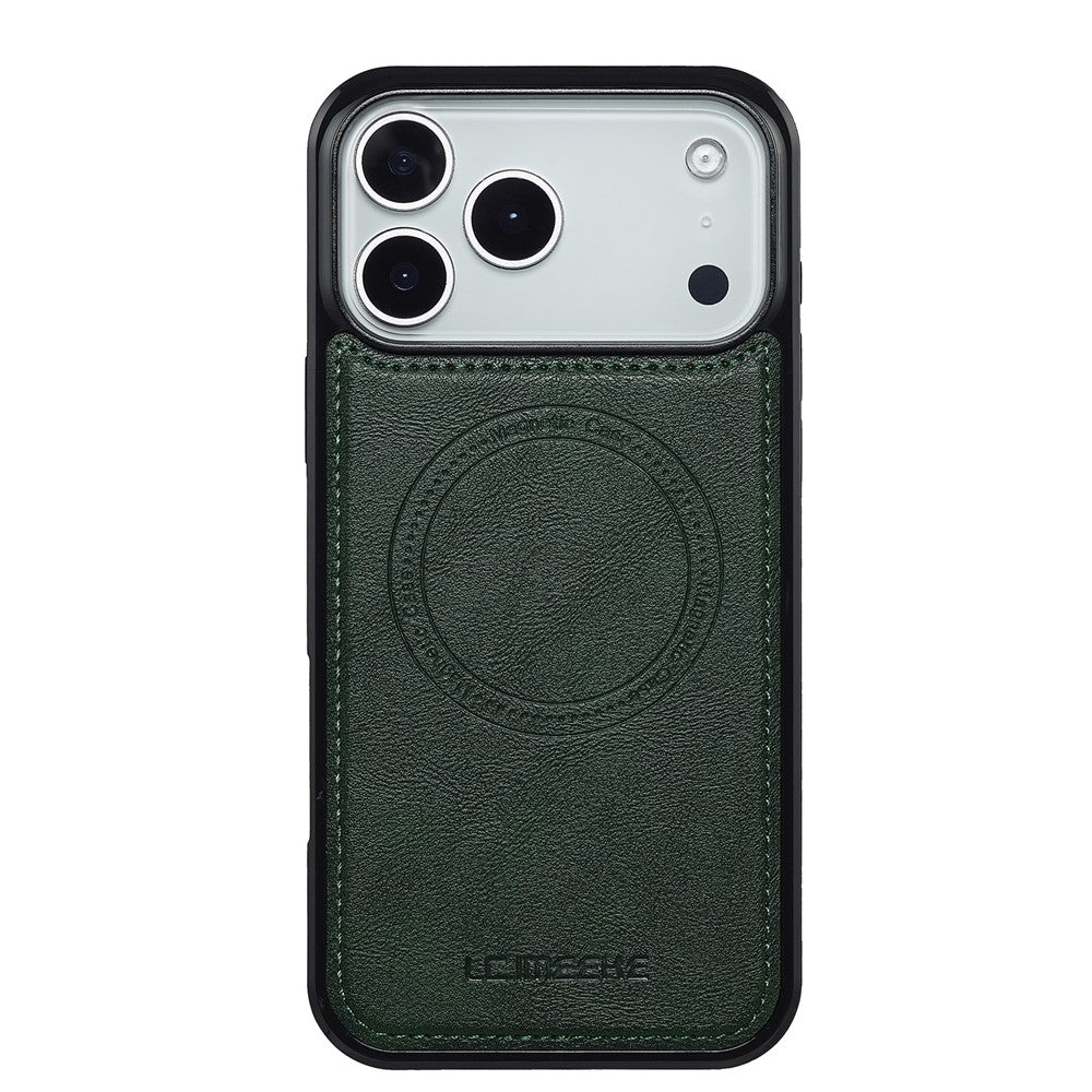 LC.IMEEKE L3 For iPhone 17 Pro Max Magnetic Case Detachable Card Holder Leather TPU Mobile Cover - Green