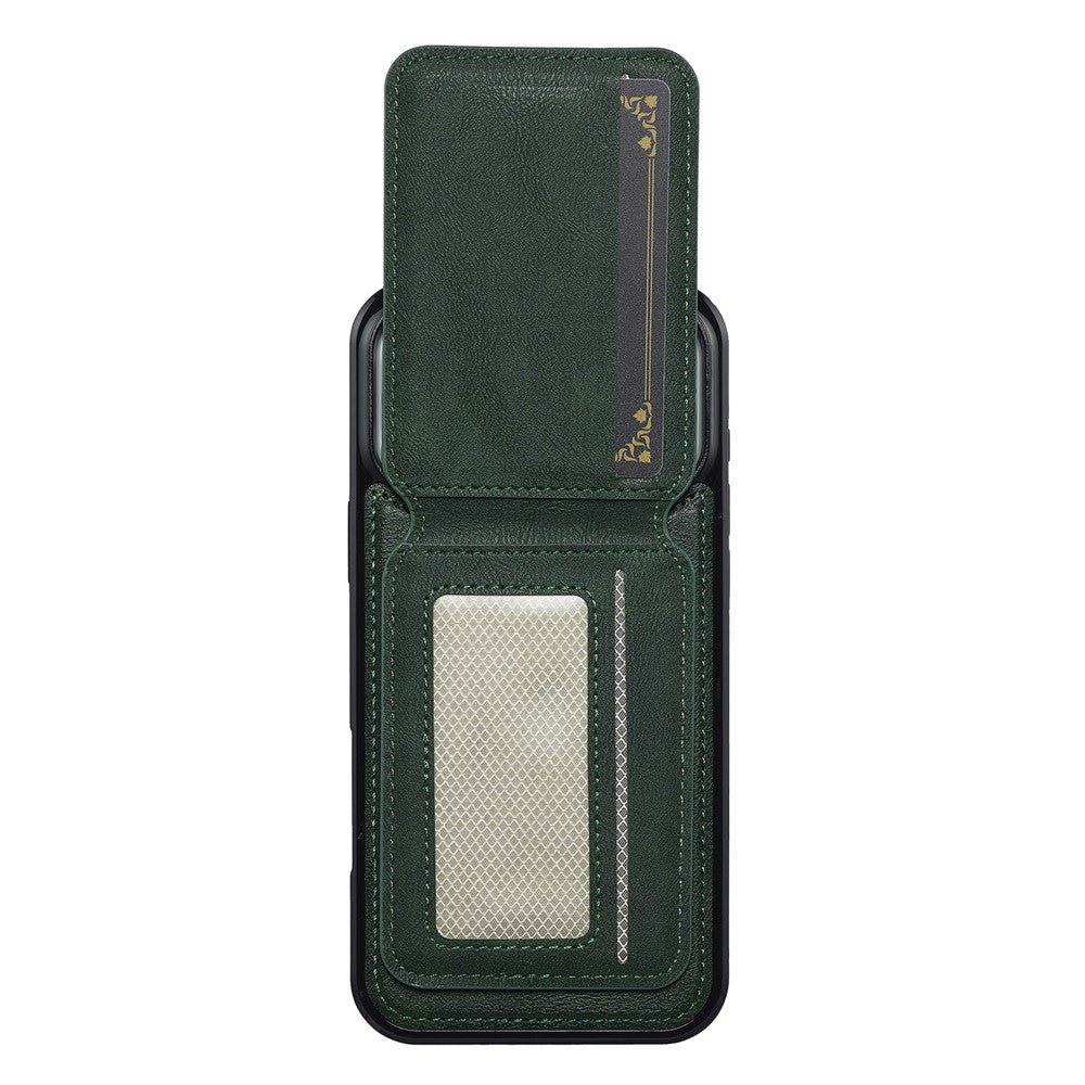 LC.IMEEKE L3 For iPhone 17 Pro Max Magnetic Case Detachable Card Holder Leather TPU Mobile Cover - Green