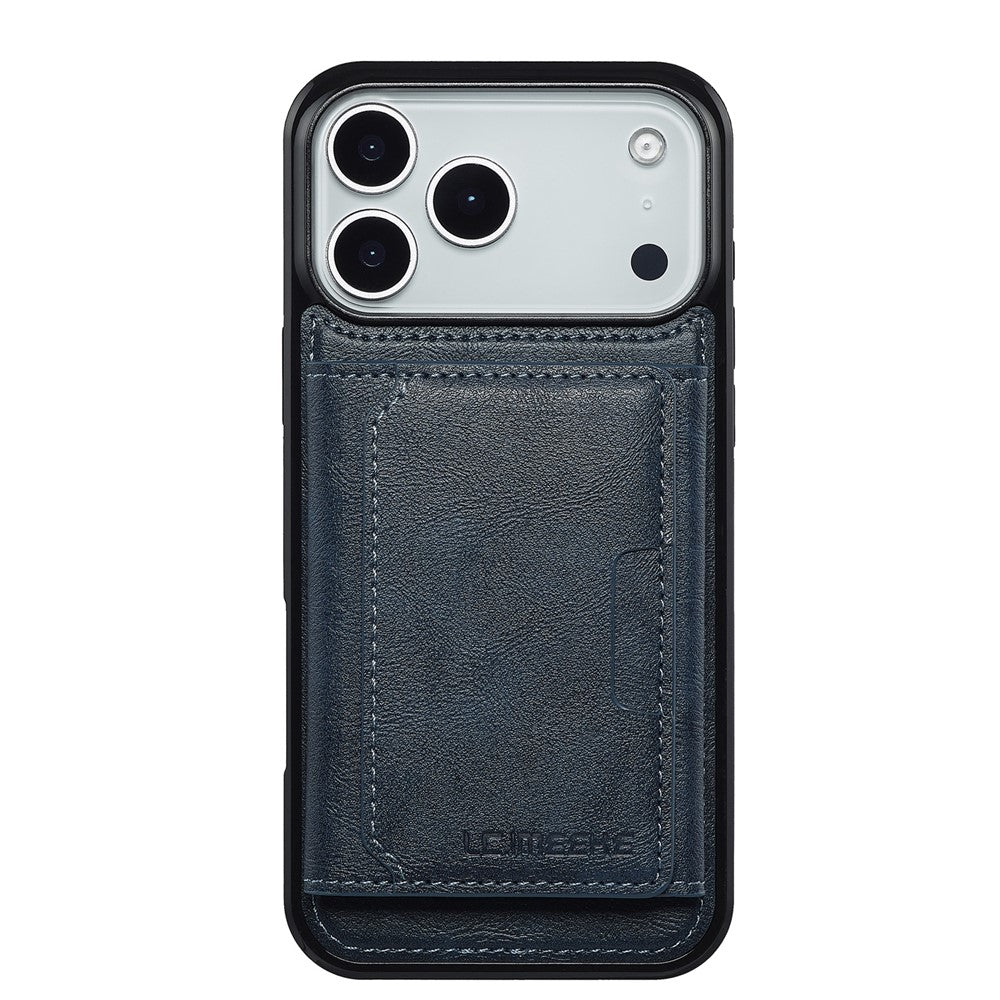LC.IMEEKE L5 For iPhone 17 Pro Max Magnetic Phone Case Leather Back Cover with Detachable Card Holder - Blue