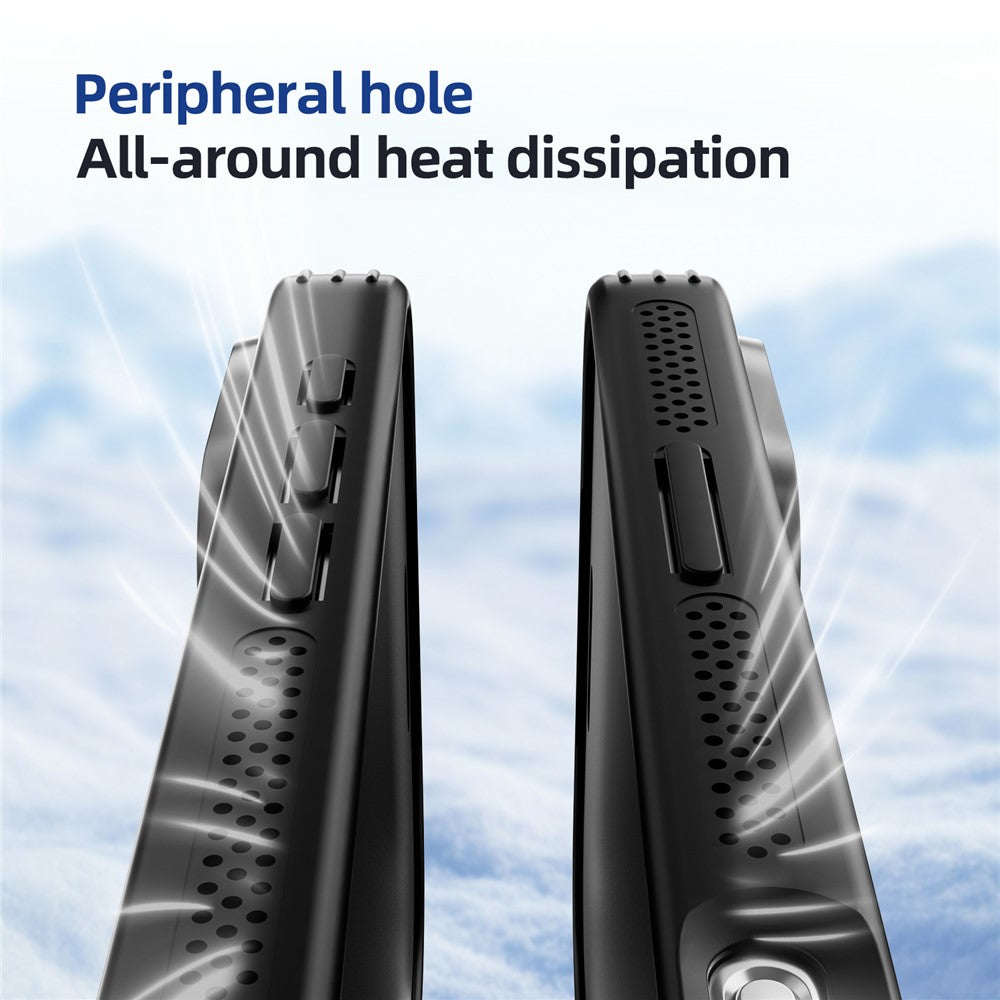 ABEEL For iPhone 17 Pro Max Magnetic Case TPU PC Cooling Matte Phone Back Cover with Lens Film - Black
