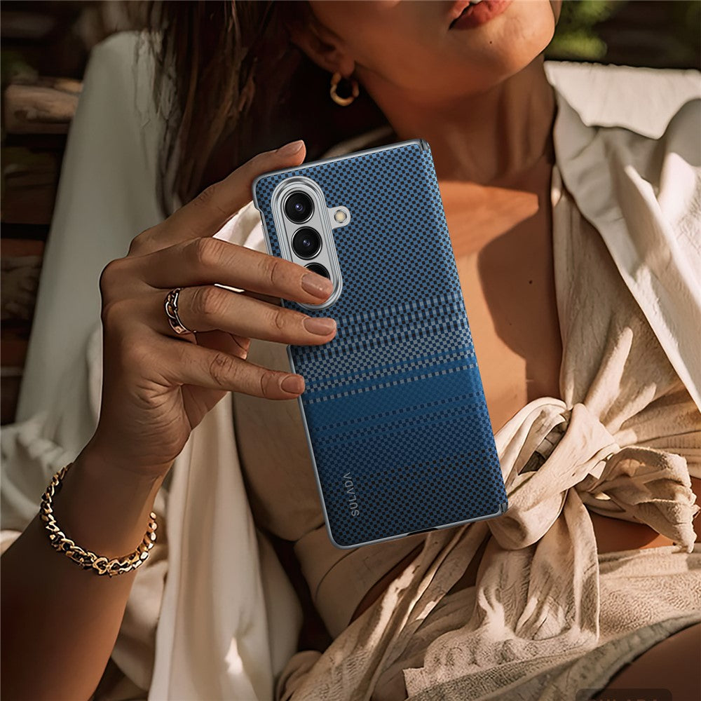 SULADA For Samsung Galaxy Z Fold7 5G Luminous Series Phone Case Auto Magnetic Alignment Wireless Charging Compatible - Moonrise Blue