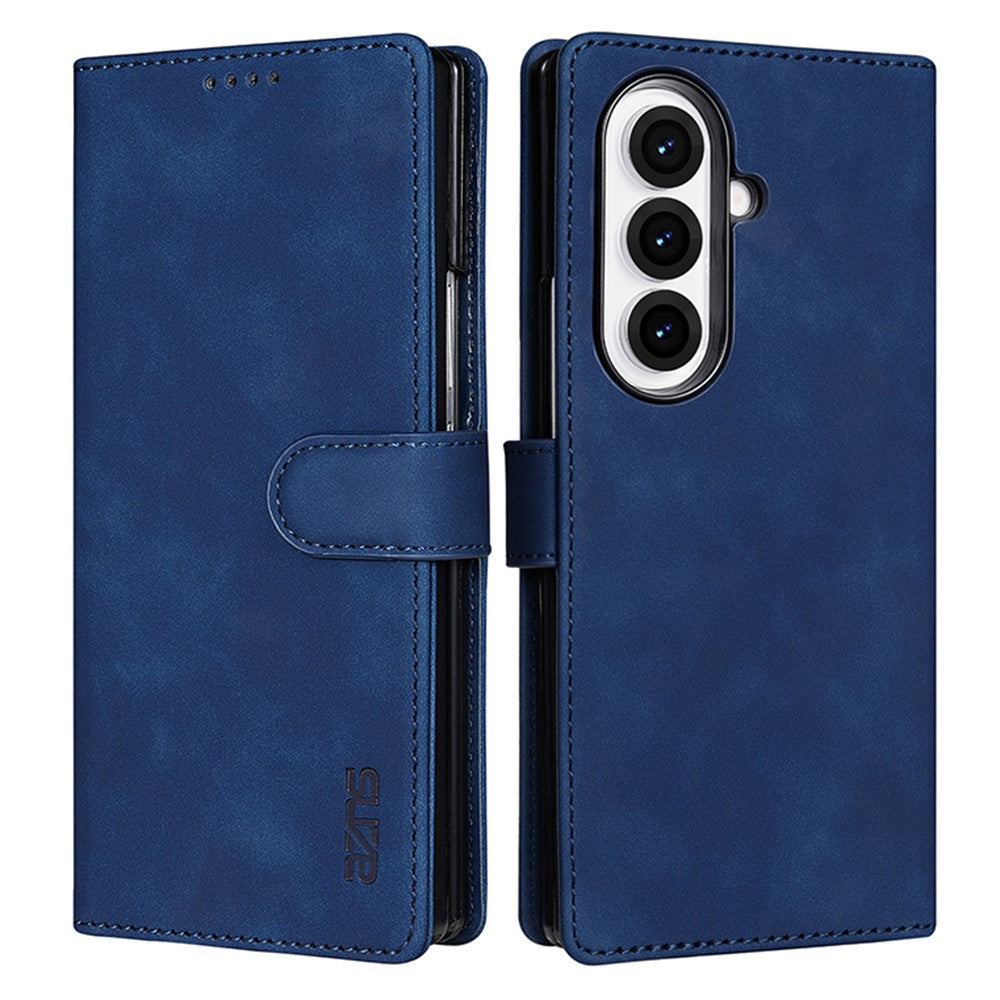 AZNS For Samsung Galaxy Z Fold7 5G Case PU Leather Wallet Phone Cover - Blue