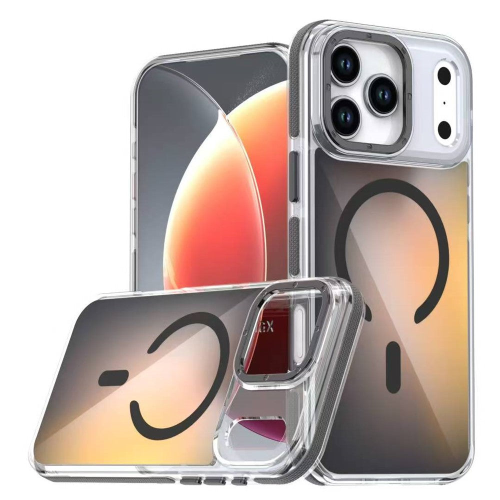 For iPhone 17 Pro Max Case Compatible with MagSafe Color Changing TPU Acrylic Phone Back Cover - Black