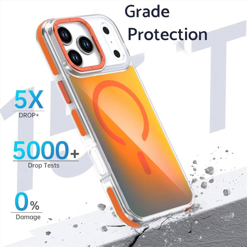 For iPhone 17 Pro Max Case Compatible with MagSafe Color Changing TPU Acrylic Phone Back Cover - Black