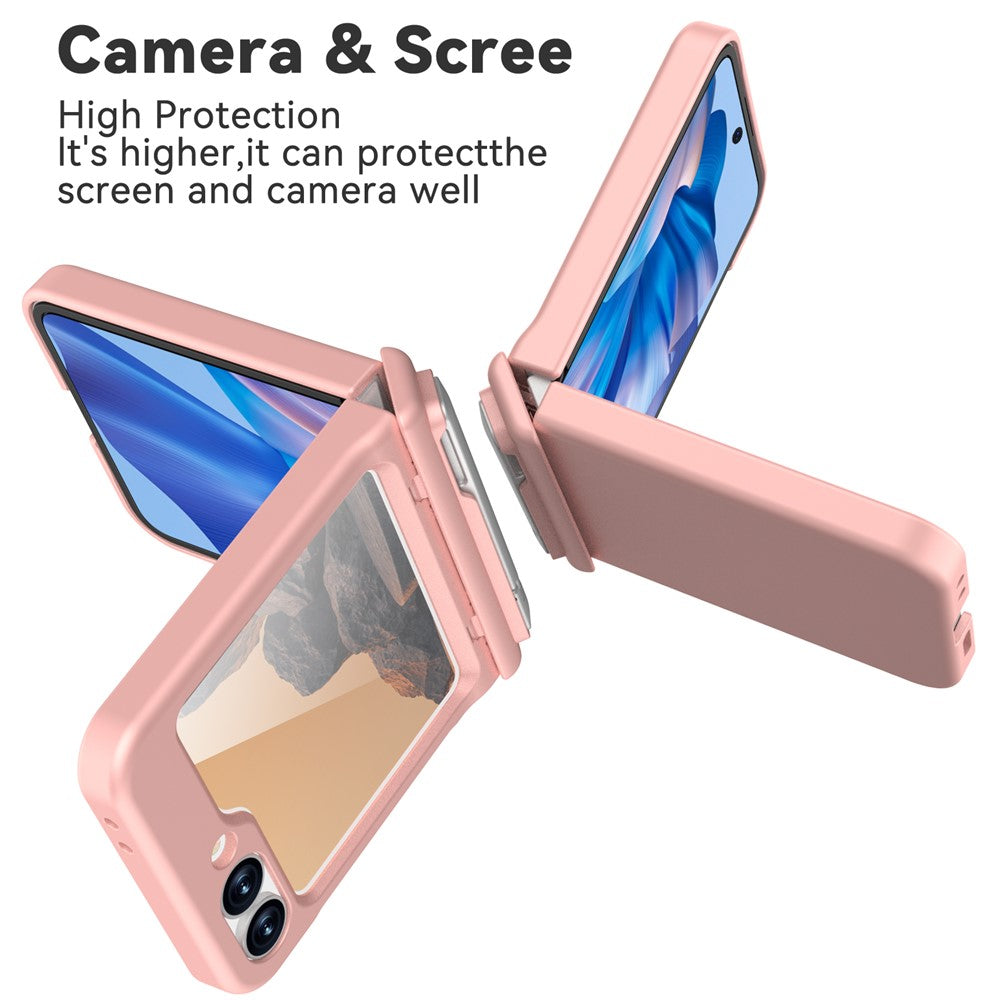 GW18 For Samsung Galaxy Z Flip7 FE 5G  /  Flip6 5G Case Rubberized Hard PC Kickstand Phone Cover - Pink