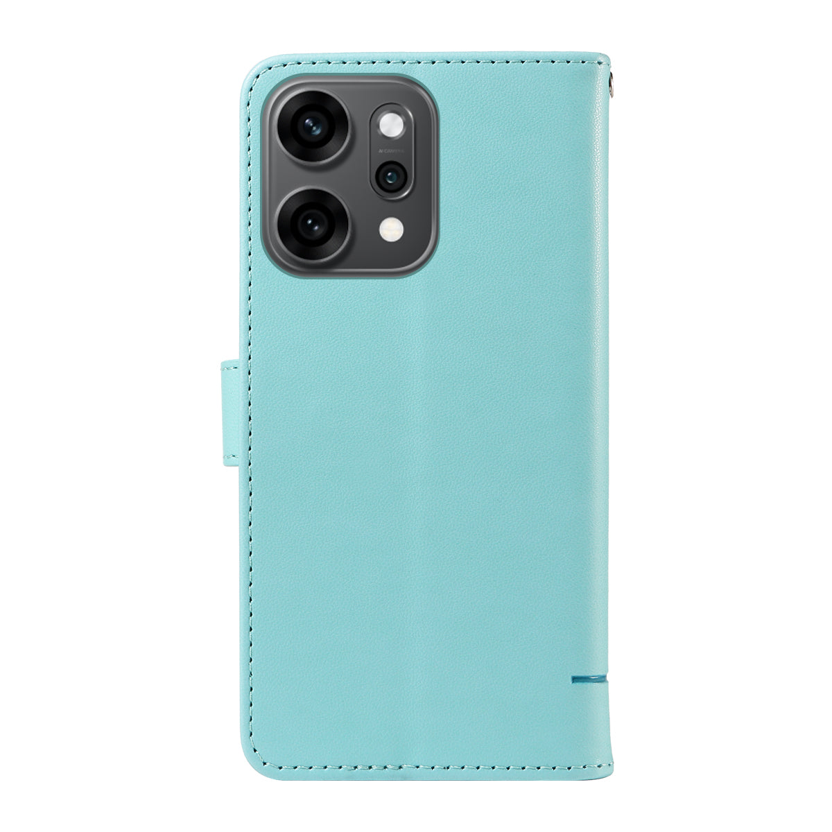 For Oppo Reno14 Pro 5G (China) / Oppo Reno14 Pro 5G (Global) Case Cat Pattern Imprint Leather Phone Cover with Wrist Strap - Green