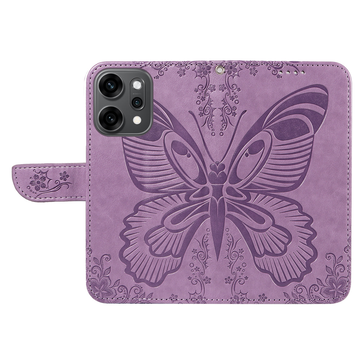 For Oppo Reno14 Pro 5G (China) / Oppo Reno14 Pro 5G (Global) Case Butterfly Pattern PU Leather Folio Flip Phone Cover - Light Purple