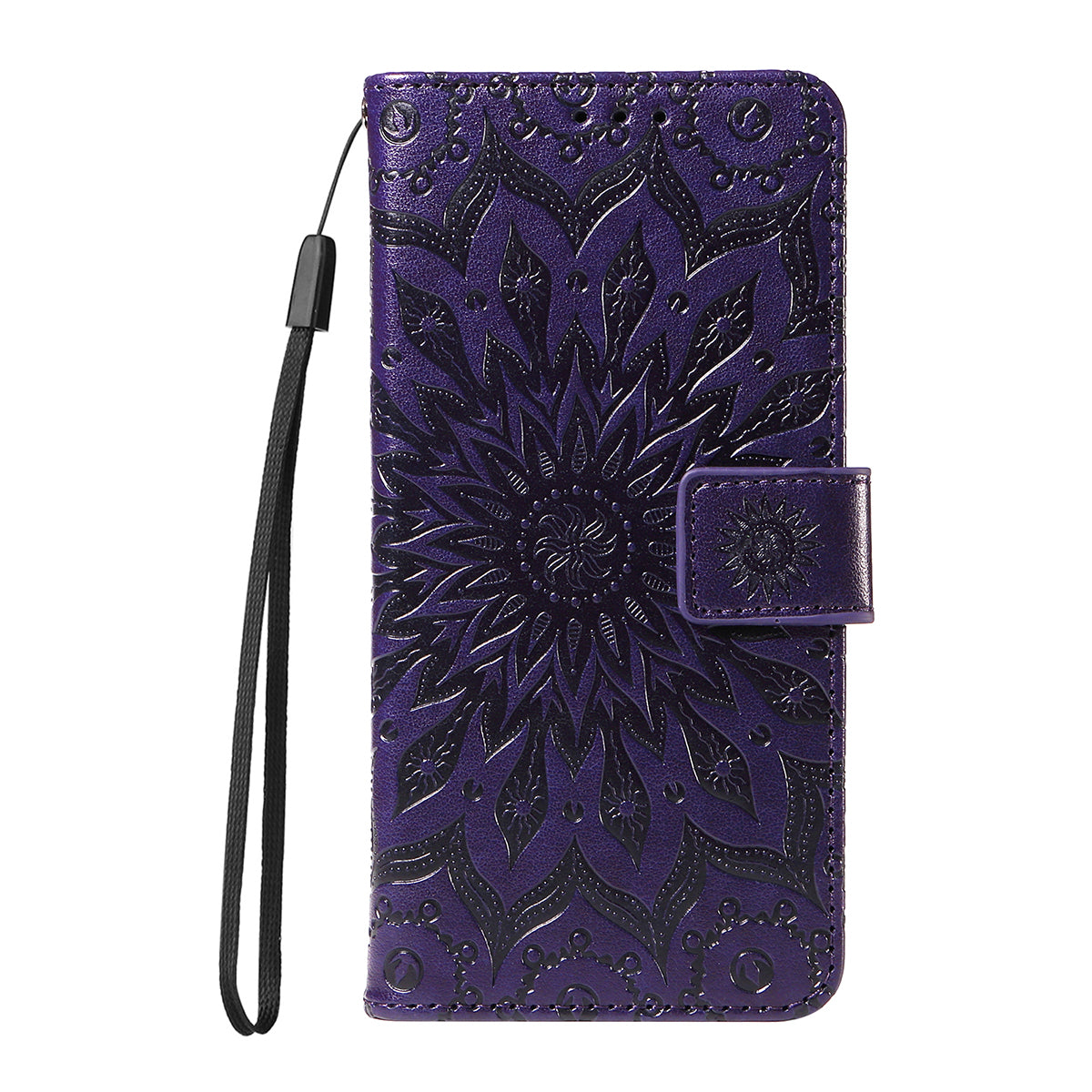 For Oppo Reno14 Pro 5G (China) / Oppo Reno14 Pro 5G (Global) Leather Wallet Case Sunflower Imprinted Phone Cover - Purple