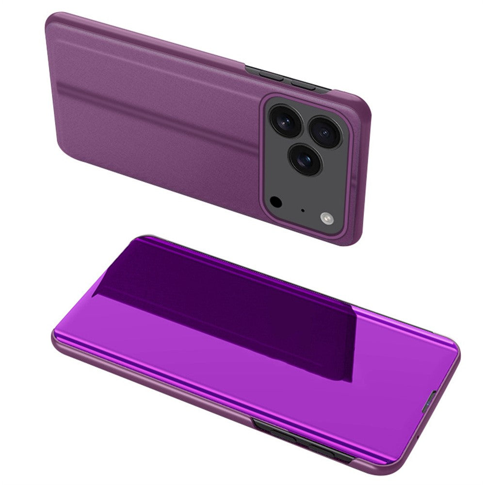 For iPhone 17 Pro Max Case View Window Stand Leather Flip Phone Cover - Purple