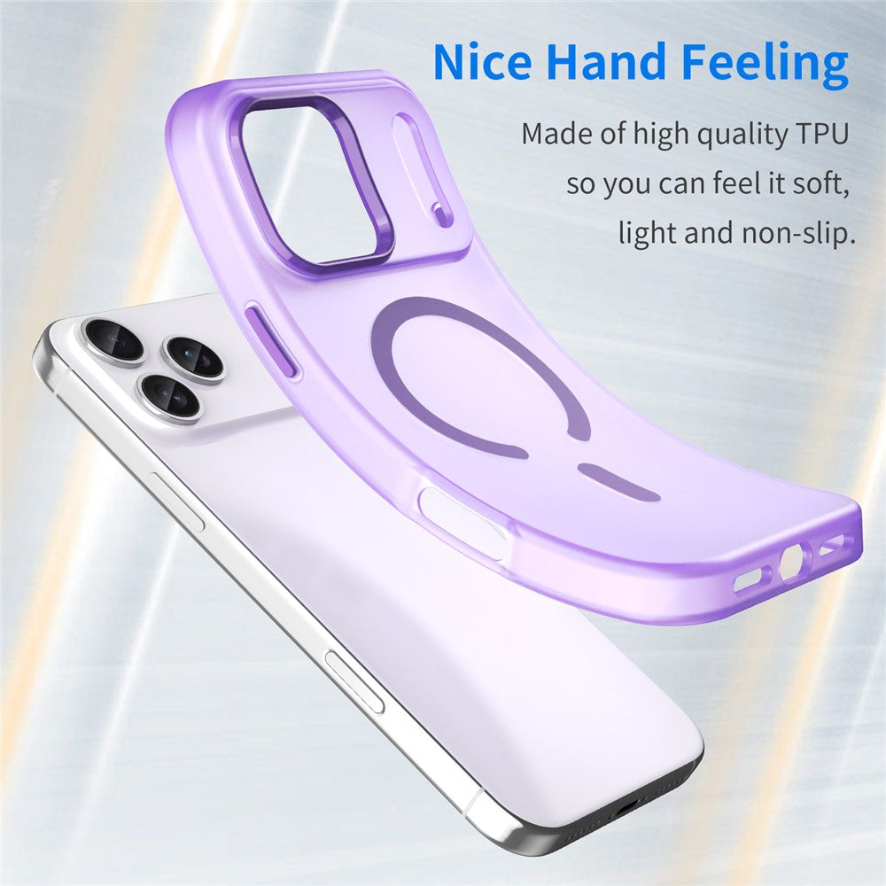 For iPhone 17 Pro Max Case Compatible with MagSafe TPU + PC Matte Translucent Phone Back Cover - Dark Purple