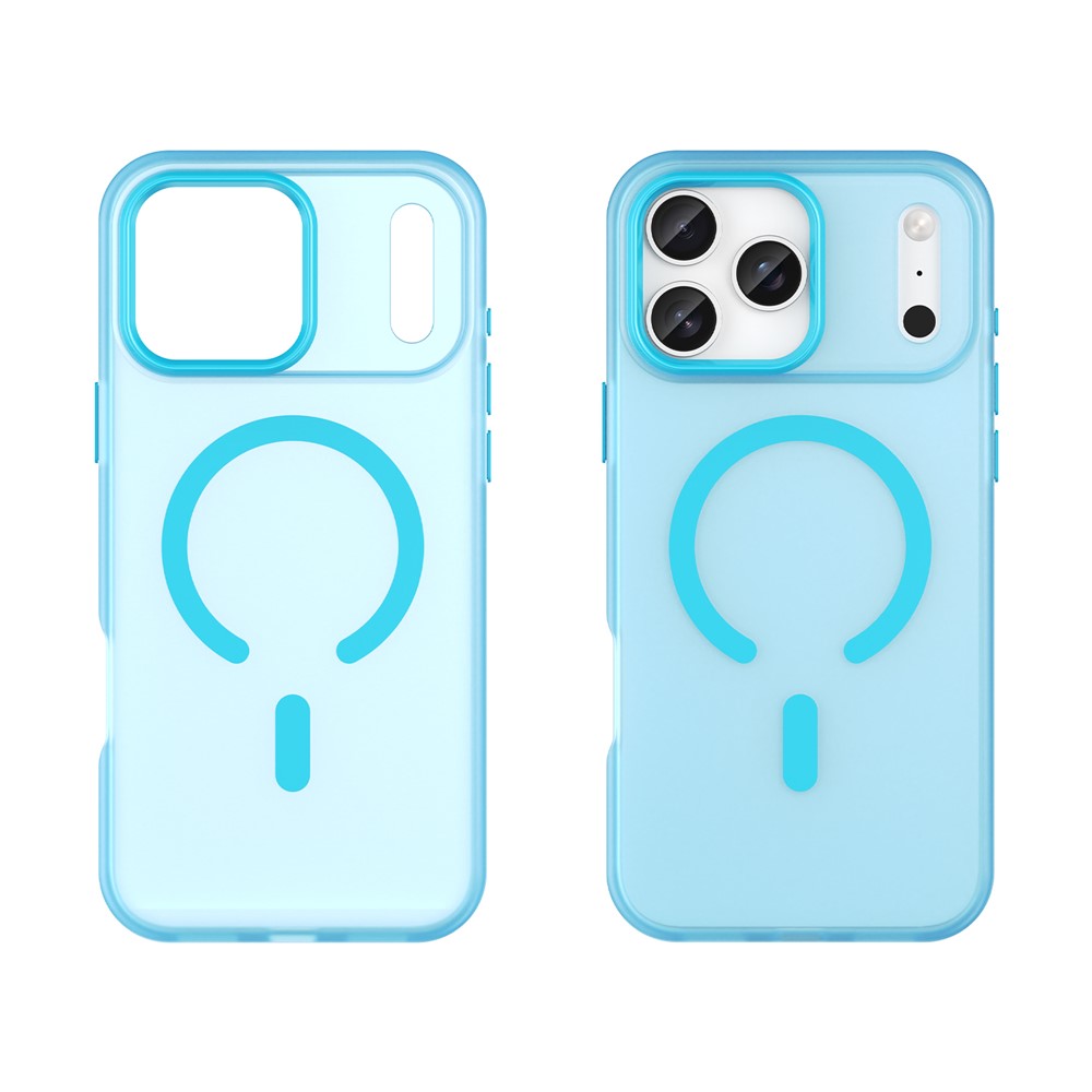 For iPhone 17 Pro Max Case Compatible with MagSafe TPU + PC Matte Translucent Phone Back Cover - Blue