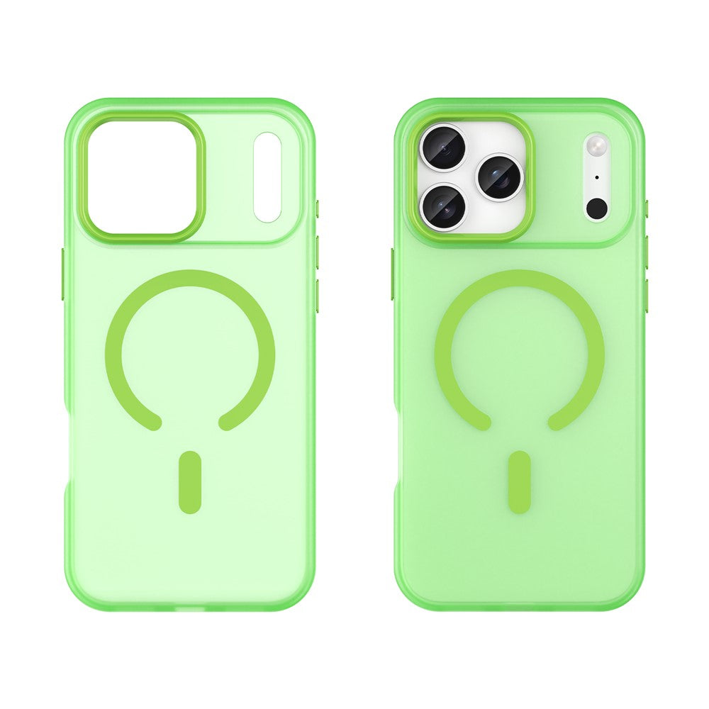 For iPhone 17 Pro Max Case Compatible with MagSafe TPU + PC Matte Translucent Phone Back Cover - Green