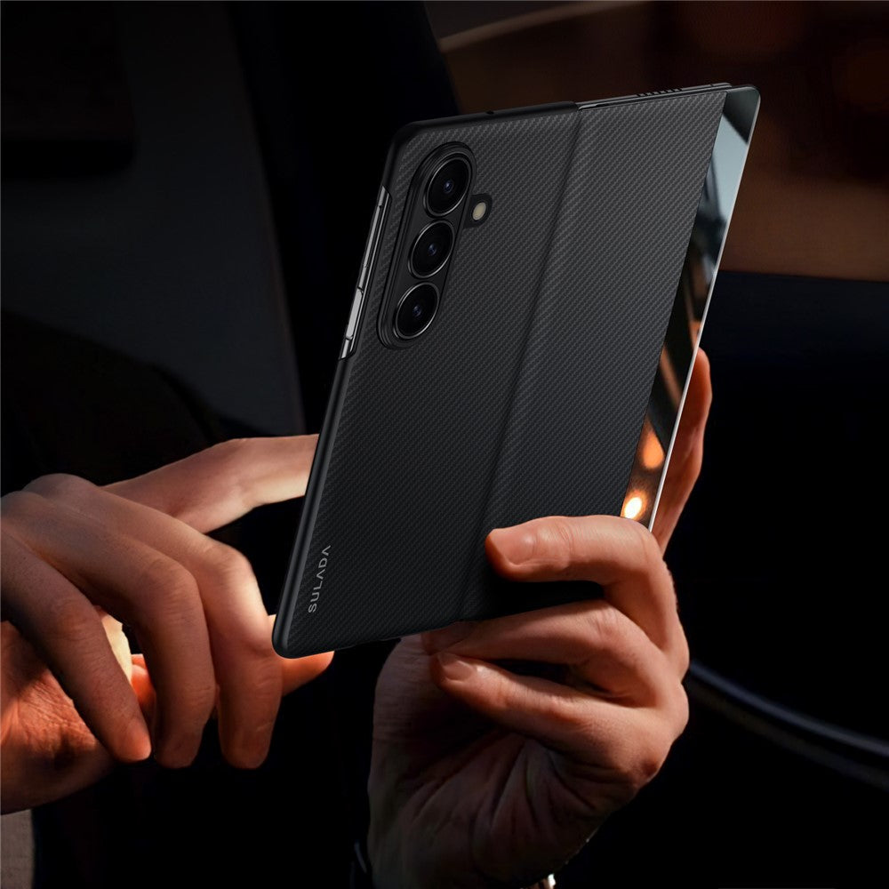 SULADA For Samsung Galaxy Z Fold7 5G Case View Window Leather Phone Cover with Auto Wake  /  Sleep - Black