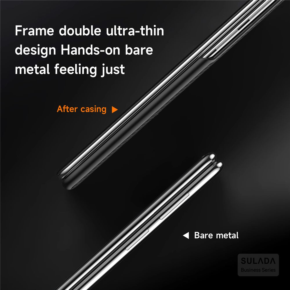 SULADA For Samsung Galaxy Z Fold7 5G Case View Window Leather Phone Cover with Auto Wake  /  Sleep - Black