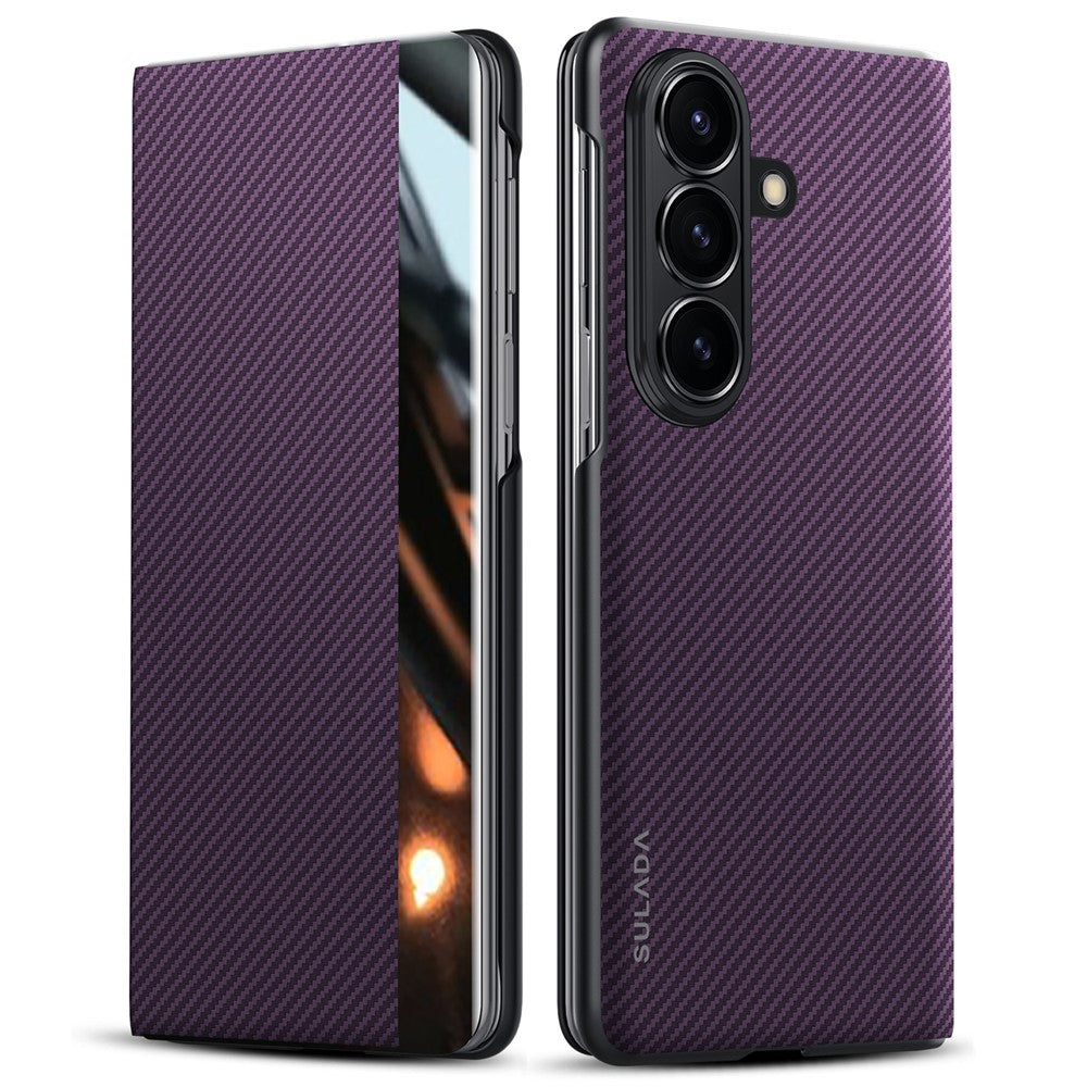 SULADA For Samsung Galaxy Z Fold7 5G Case View Window Leather Phone Cover with Auto Wake  /  Sleep - Purple