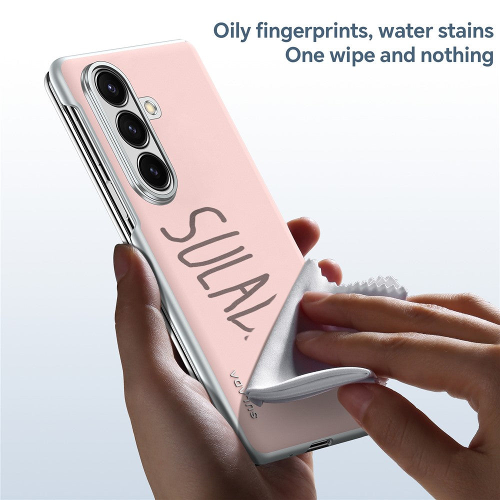 SULADA For Samsung Galaxy Z Fold7 5G Case Leather Back Cover Compatible with MagSafe Hinge Protection - Pink