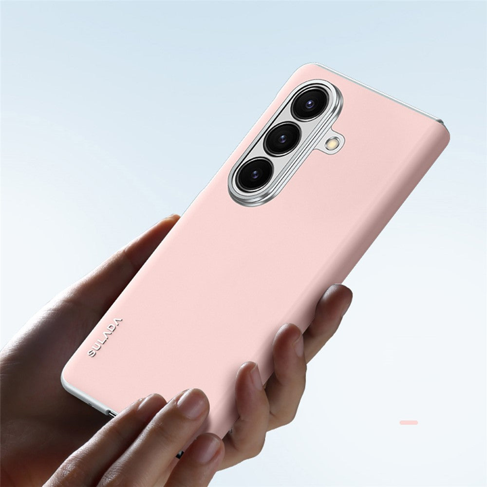 SULADA For Samsung Galaxy Z Fold7 5G Case Leather Back Cover Compatible with MagSafe Hinge Protection - White