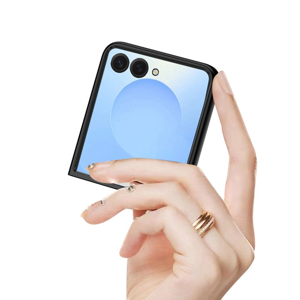 For Samsung Galaxy Z Flip7 5G Case Protective Stainless Steel + PC Phone Cover - Silver