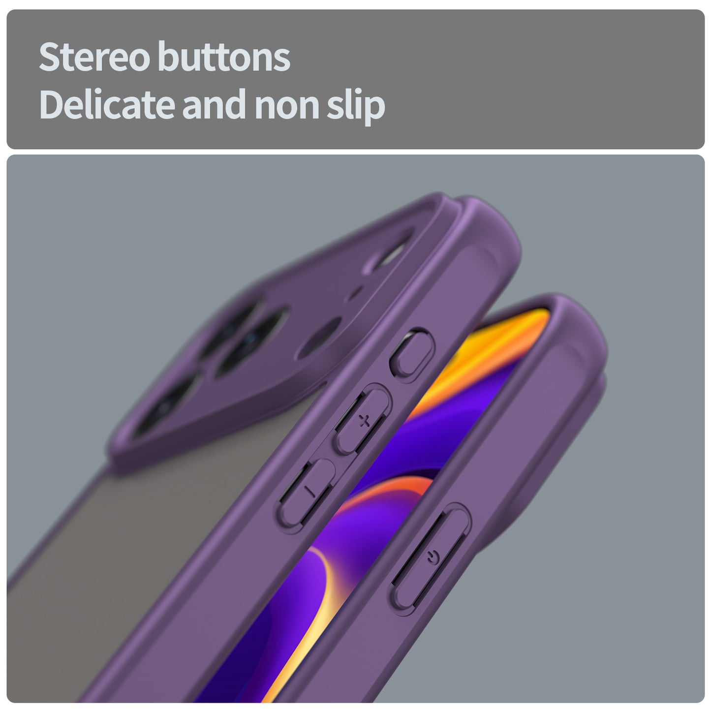 For iPhone 17 Pro Max Case with Screen Film WANLONFENG FD Series Skin Touch TPU PC Phone Back Cover - Purple