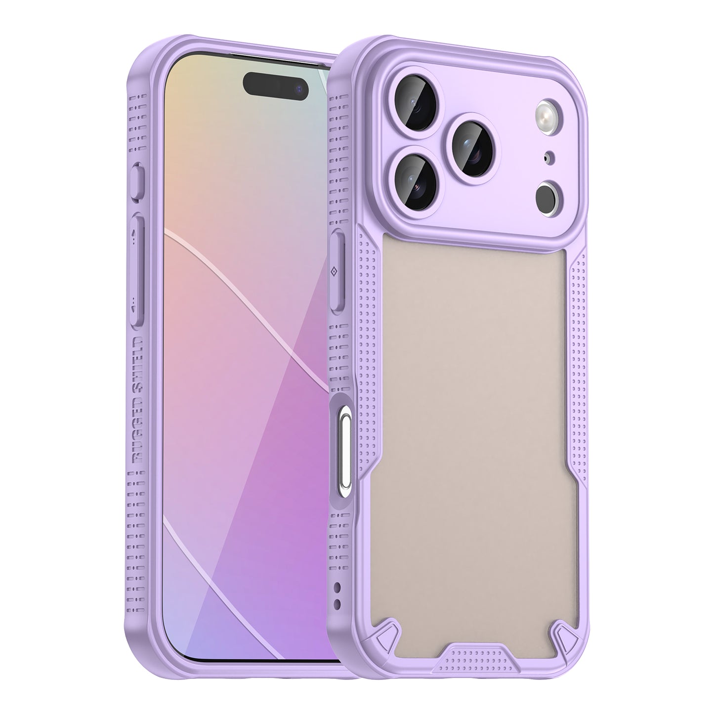 For iPhone 17 Pro Max Case WANLONFENG MFFJ Series Anti Drop TPU Phone Back Cover with Screen Film - Purple