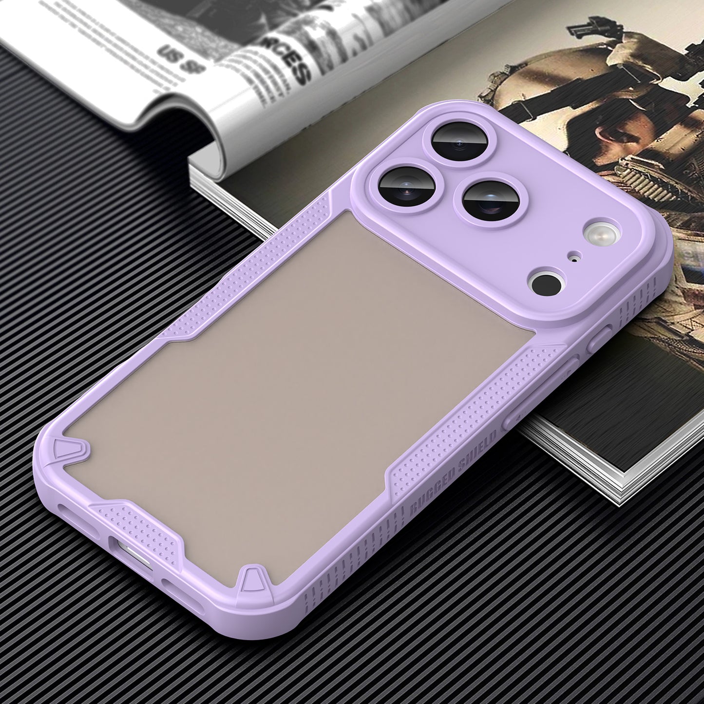 For iPhone 17 Pro Max Case WANLONFENG MFFJ Series Anti Drop TPU Phone Back Cover with Screen Film - Purple