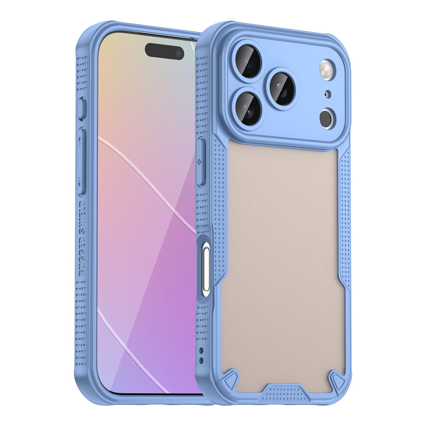 For iPhone 17 Pro Max Case WANLONFENG MFFJ Series Anti Drop TPU Phone Back Cover with Screen Film - Blue