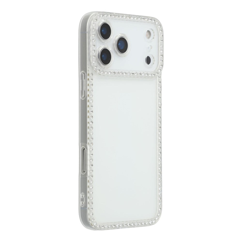 For iPhone 17 Pro Max TPU Case Rhinestone Decor Clear Phone Back Cover, Precise Cutout
