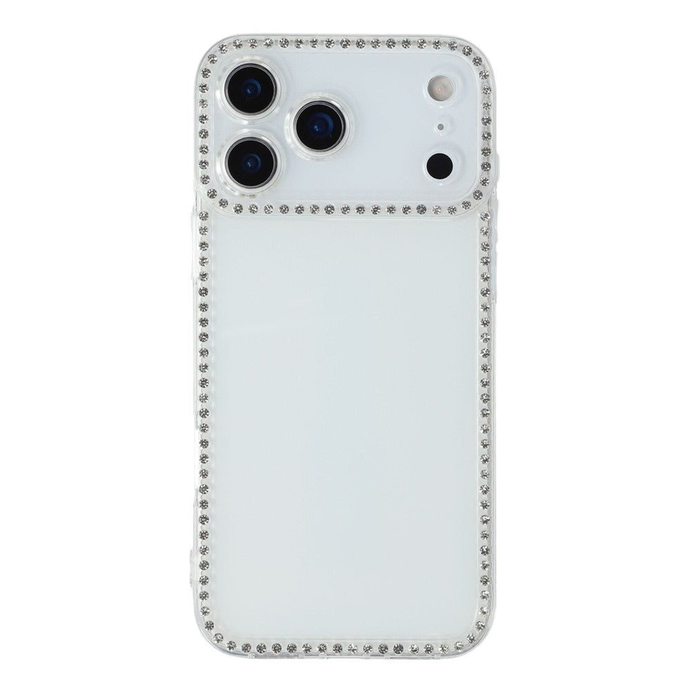 For iPhone 17 Pro Max TPU Case Rhinestone Decor Clear Phone Back Cover, Precise Cutout