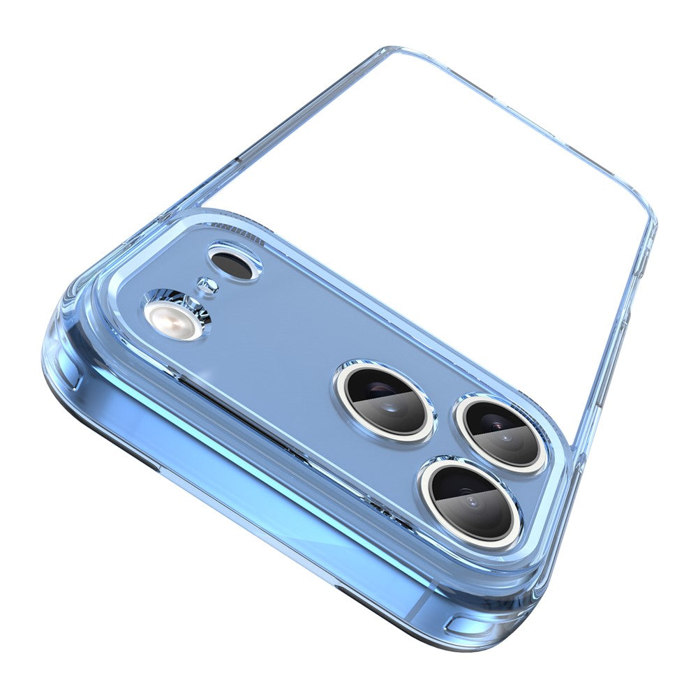 For iPhone 17 Pro Max Case TPU + Acrylic Phone Back Cover Anti Yellowing - Blue