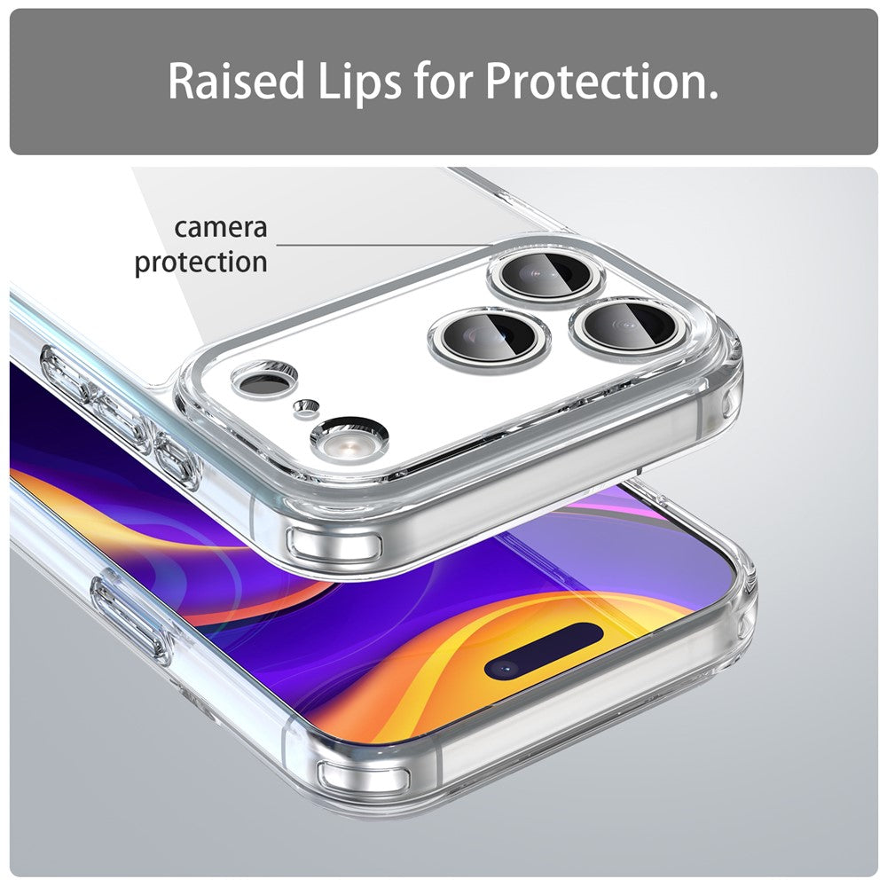 For iPhone 17 Pro Max Case TPU + Acrylic Phone Back Cover Anti Yellowing - Transparent