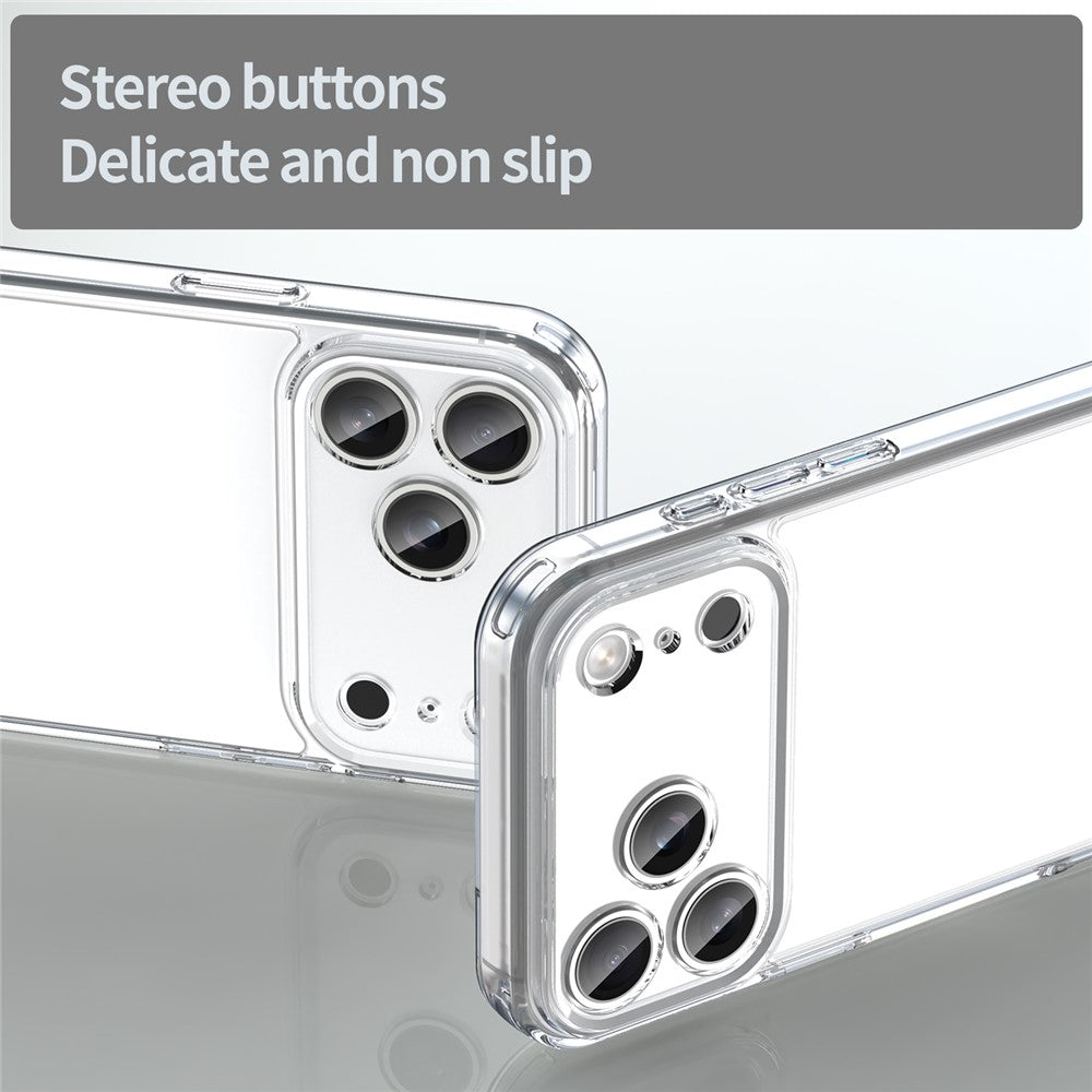 For iPhone 17 Pro Max Case TPU + Acrylic Phone Back Cover Anti Yellowing - Transparent