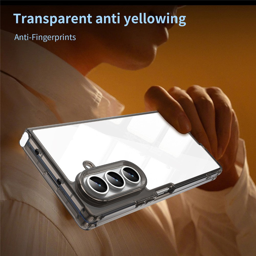 For Samsung Galaxy Z Fold7 5G Case TPU + Acrylic Phone Back Cover Anti Yellowing - Black