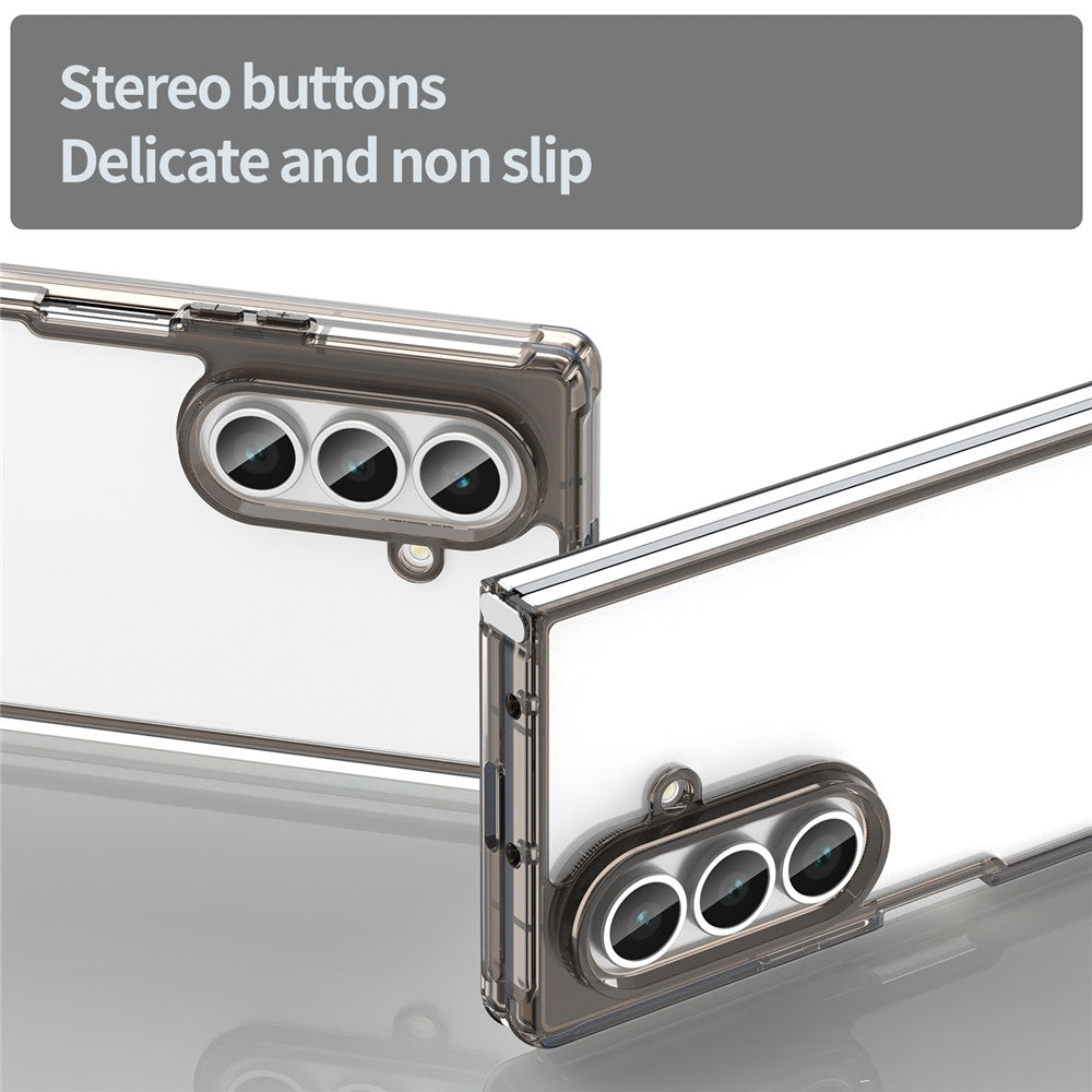 For Samsung Galaxy Z Fold7 5G Case TPU + Acrylic Phone Back Cover Anti Yellowing - Black