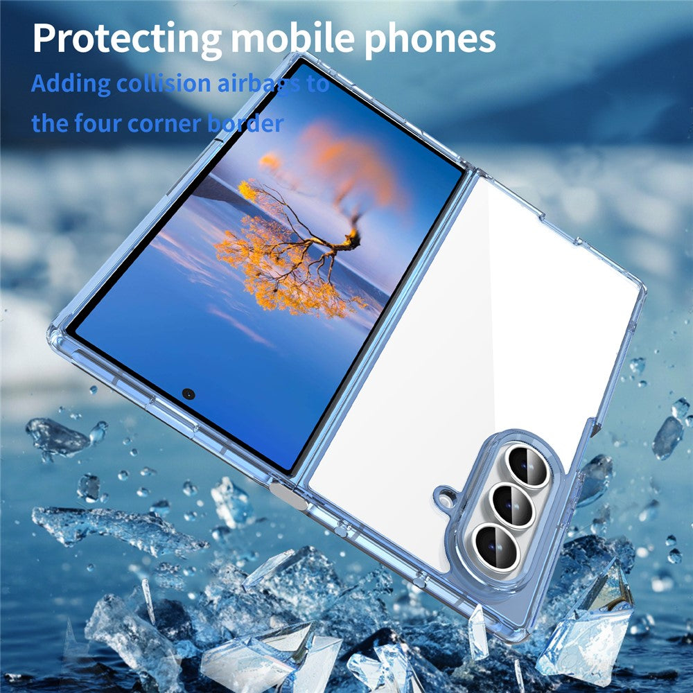 For Samsung Galaxy Z Fold7 5G Case TPU + Acrylic Phone Back Cover Anti Yellowing - Blue