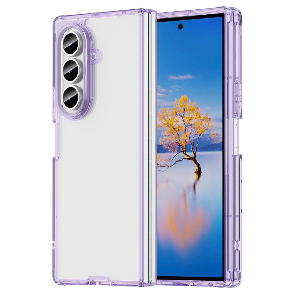 For Samsung Galaxy Z Fold7 5G Case TPU + Acrylic Phone Back Cover Anti Yellowing - Purple