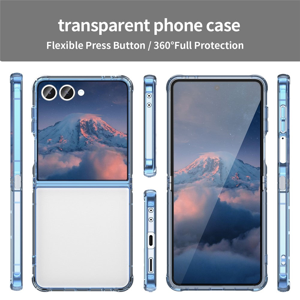 For Samsung Galaxy Z Flip7 5G Case TPU + Acrylic Phone Back Cover Anti Yellowing - Blue
