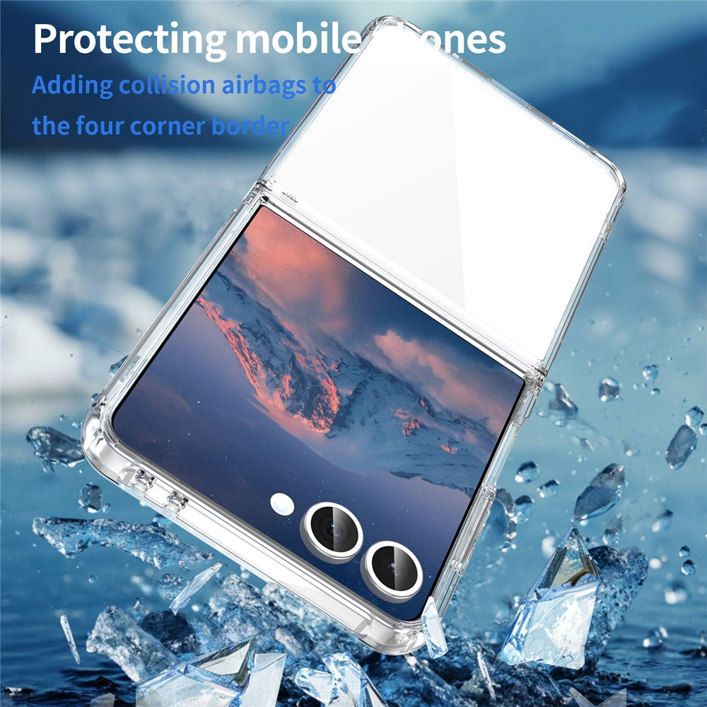 For Samsung Galaxy Z Flip7 5G Case TPU + Acrylic Phone Back Cover Anti Yellowing - Transparent