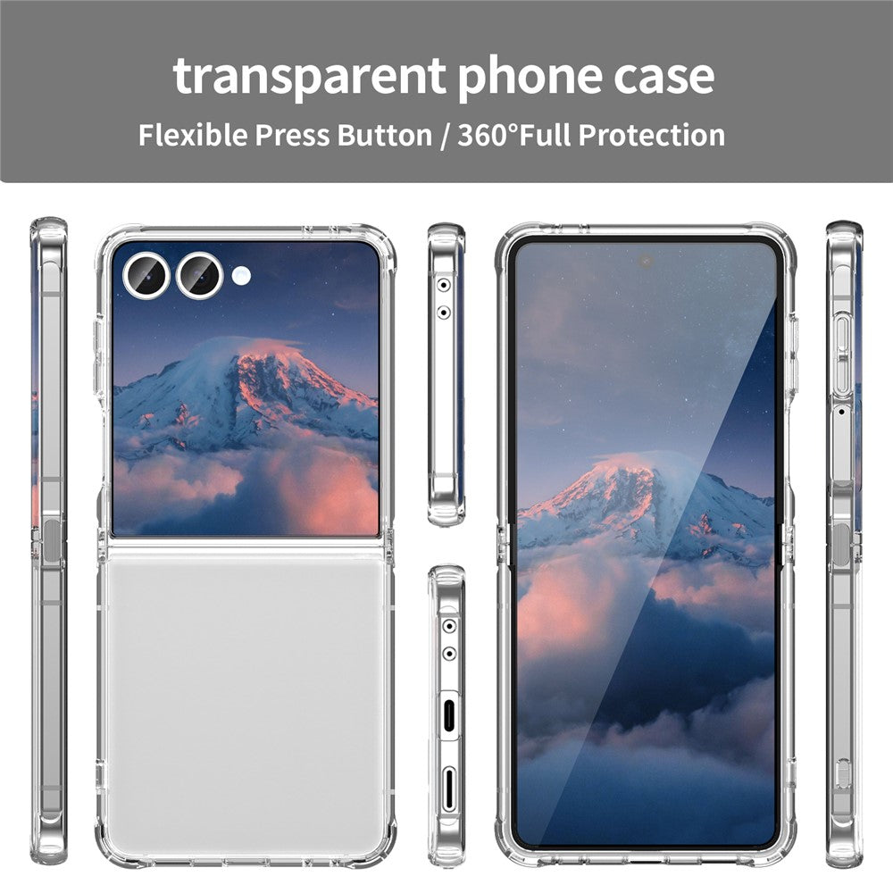 For Samsung Galaxy Z Flip7 5G Case TPU + Acrylic Phone Back Cover Anti Yellowing - Transparent
