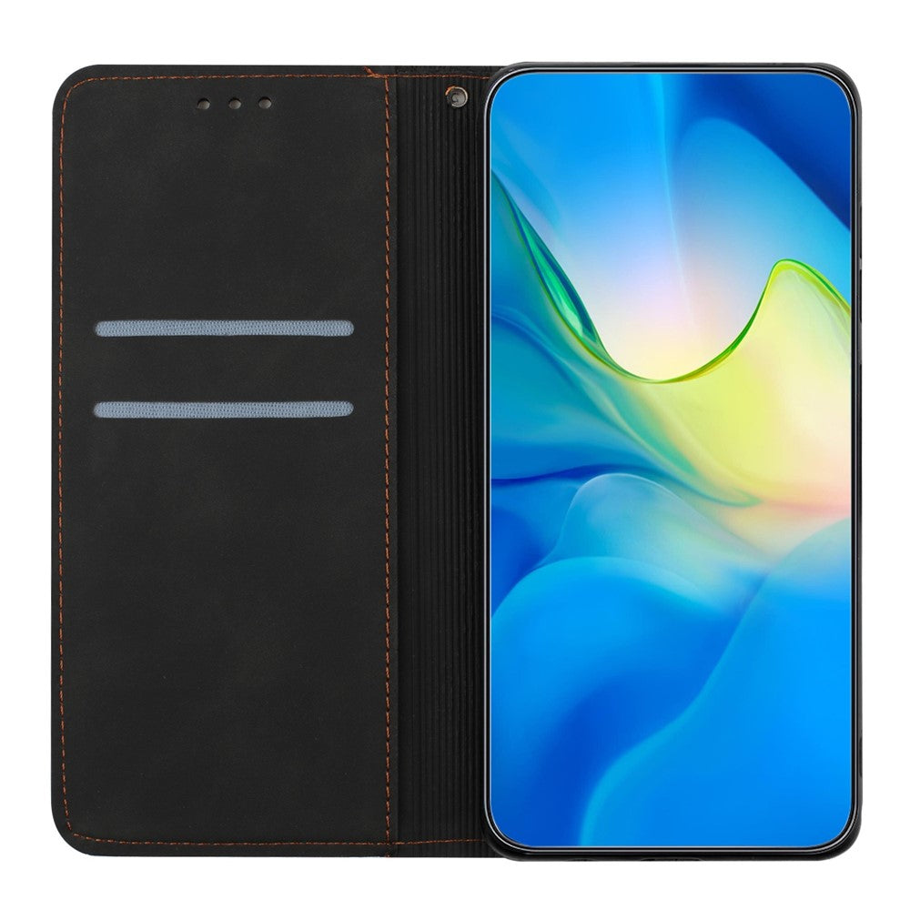 For iPhone 17 Pro Max Case Imprinted Flower Wallet Stand Leather Phone Cover - Black