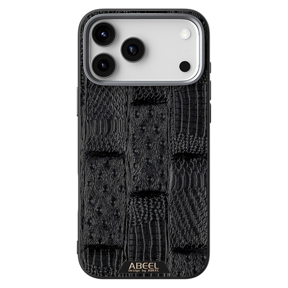 ABEEL For iPhone 17 Pro Max Case Compatible with MagSafe Beast Texture Micro-Embossing Back Cover - Black