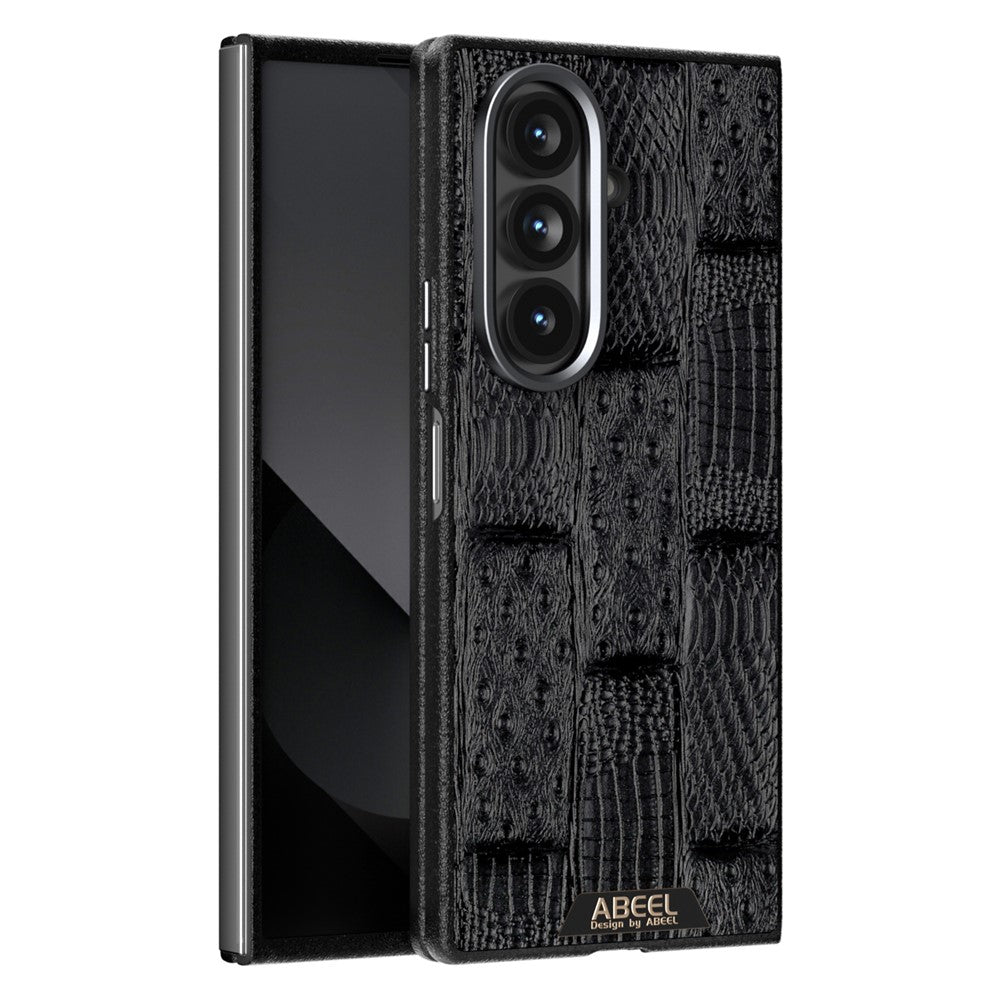 ABEEL For Samsung Galaxy Z Fold7 5G Case Compatible with MagSafe Beast Texture Micro-Embossing Back Cover - Black