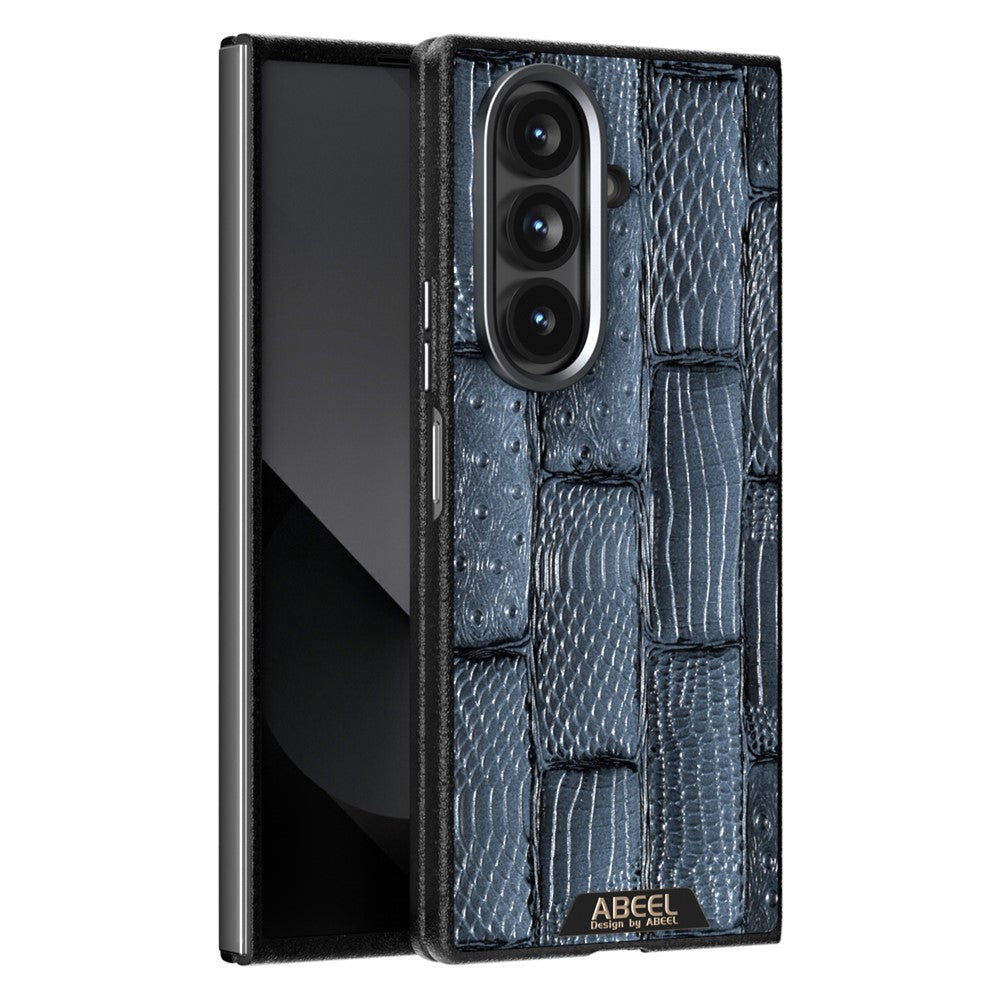 ABEEL For Samsung Galaxy Z Fold7 5G Case Compatible with MagSafe Beast Texture Micro-Embossing Back Cover - Blue