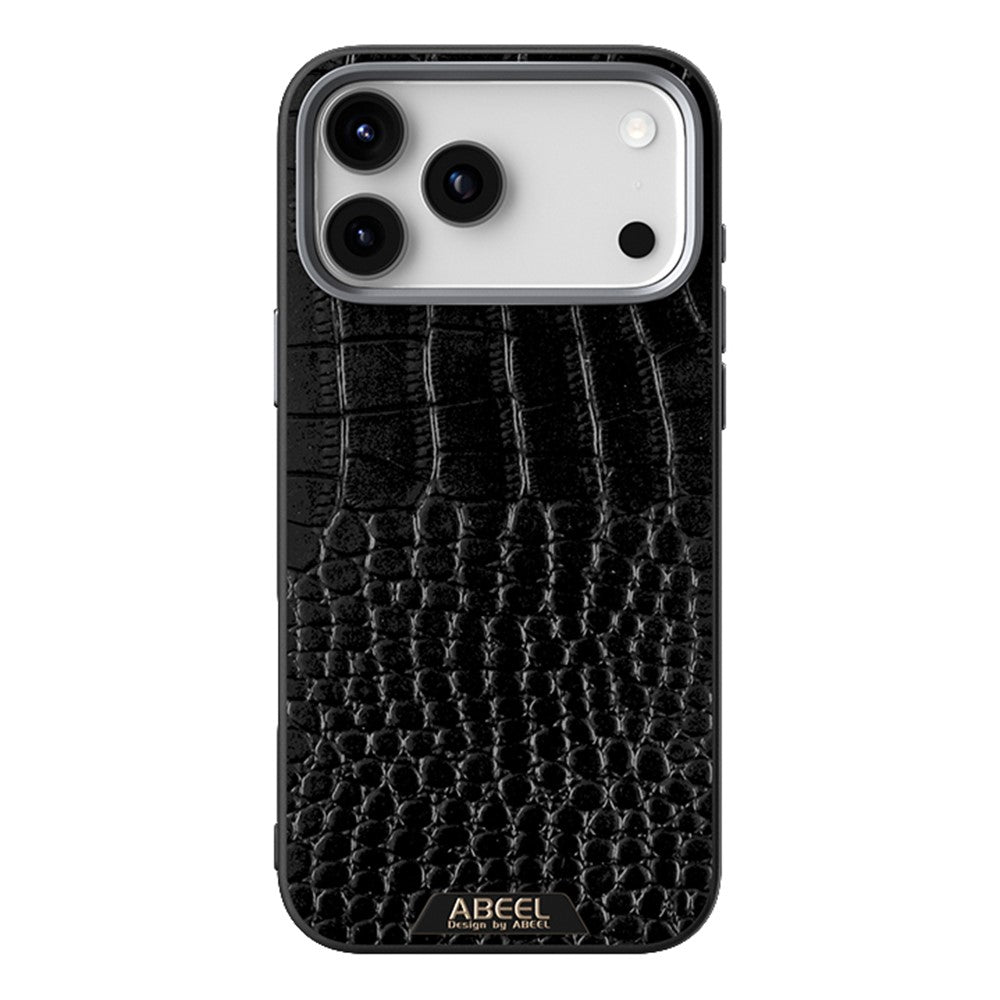 ABEEL For iPhone 17 Pro Max Case Compatible with MagSafe Crocodile Texture Micro-Embossing Back Cover - Black