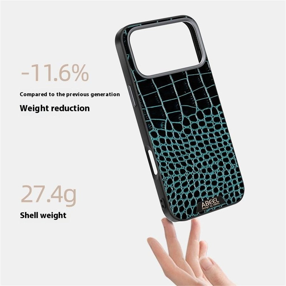 ABEEL For iPhone 17 Pro Max Case Compatible with MagSafe Crocodile Texture Micro-Embossing Back Cover - Red