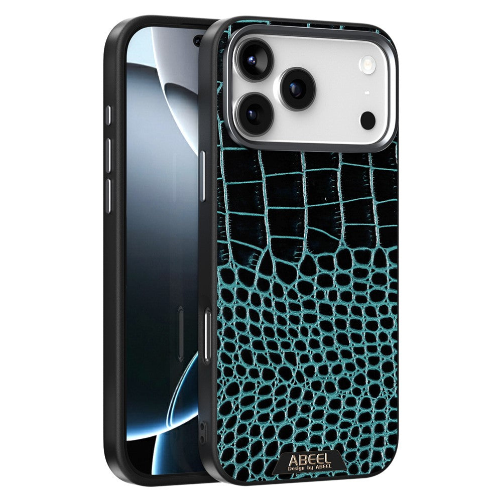 ABEEL For iPhone 17 Pro Max Case Compatible with MagSafe Crocodile Texture Micro-Embossing Back Cover - Green