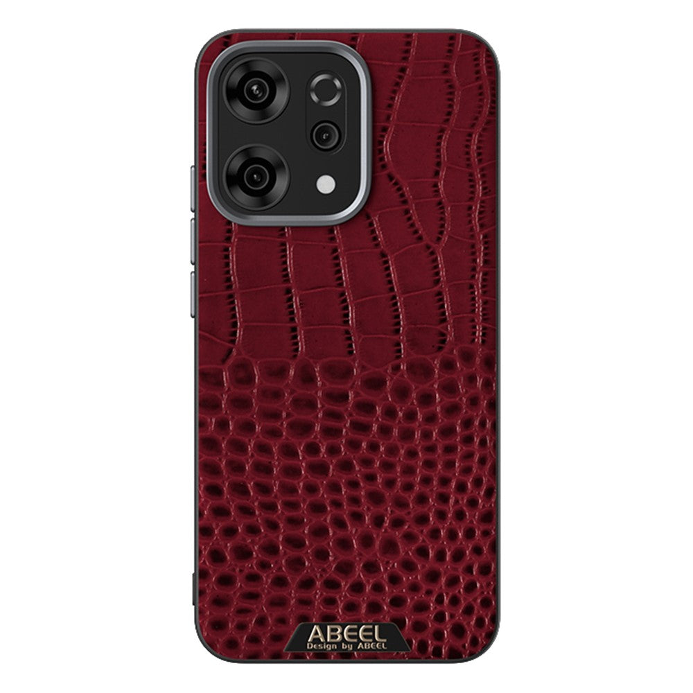 ABEEL For Oppo Reno14 Pro 5G (Global) Case Compatible with MagSafe Crocodile Texture Micro-Embossing Back Cover - Red